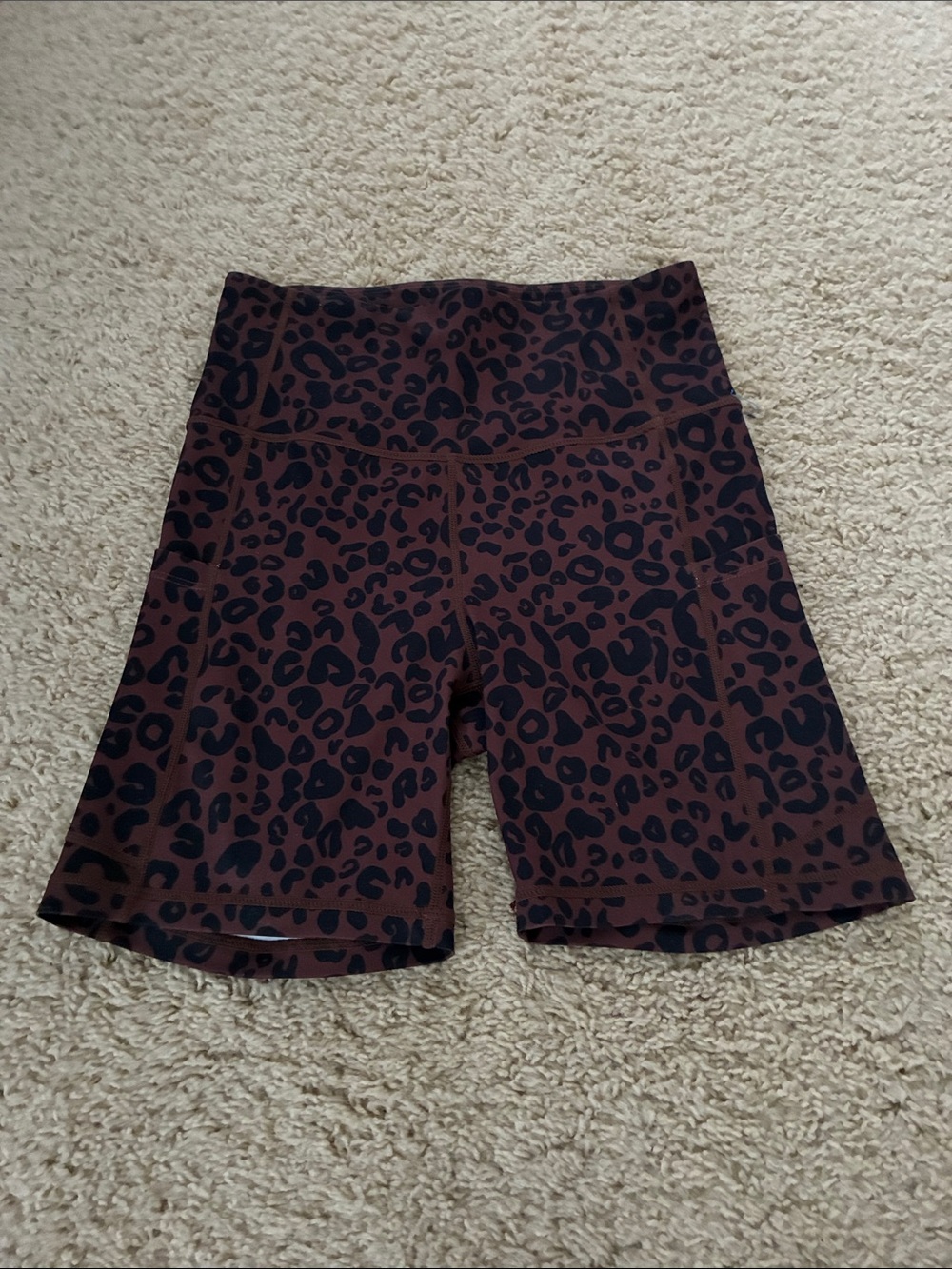 Maven Thread Women's High-Rise Leopard Print Bike Shorts (size small)